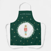 Nutcracker grünes botanisches niedliches Weihnacht Schürze (Vorderseite)
