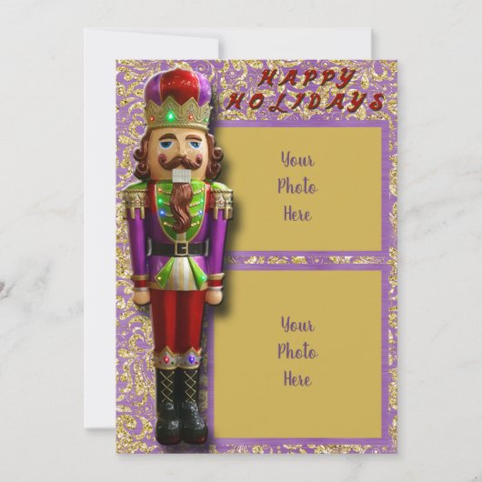 Nutcracker Halbfalte Happy Holidays Card (Vorderseite)