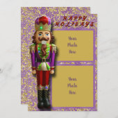 Nutcracker Halbfalte Happy Holidays Card (Vorne/Hinten)