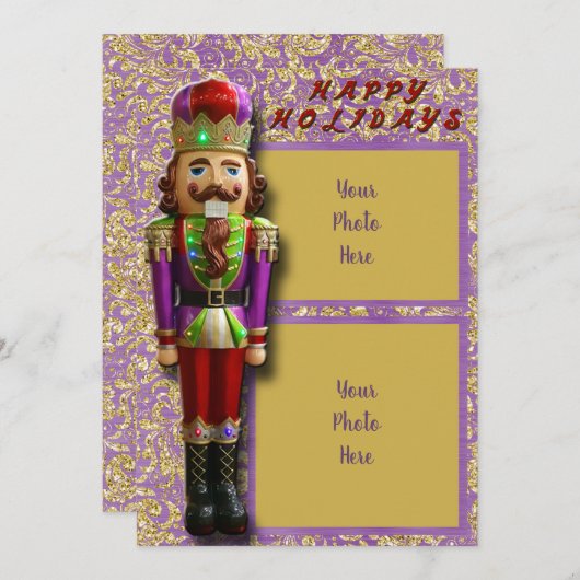 Nutcracker Halbfalte Happy Holidays Card (Vorne/Hinten)