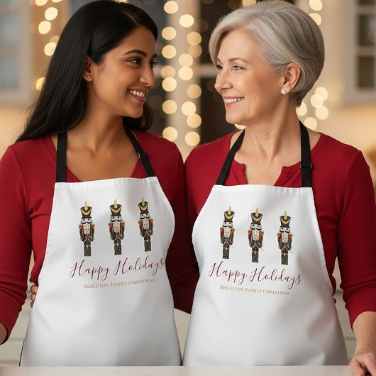 Nutcracker Happy Holidays Classic Christmas  Schürze