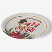 Nutcracker Happy Holidays Cuckoo Grüße Pappteller (Schrägansicht)