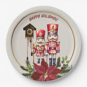 Nutcracker Happy Holidays Cuckoo Grüße Pappteller