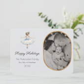 Nutcracker Happy Holidays Foto Grußkarte Einladung (Stehend Vorderseite)