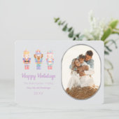 Nutcracker Happy Holidays Foto Grußkarte Einladung (Stehend Vorderseite)