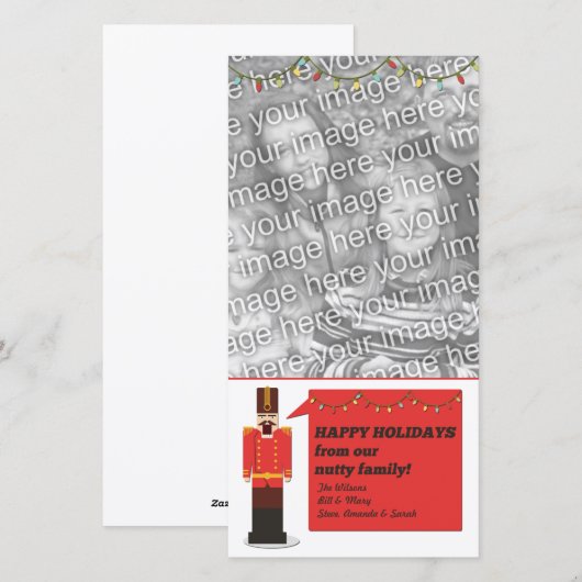 Nutcracker Happy Holidays, Vorlage für Fotokarten (Vorne/Hinten)
