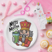 Nutcracker Holding Matcha Latte Funny Nuts for Mat Pappteller (Party)