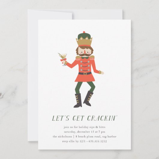Nutcracker Holiday Cocktail Party Einladung (Vorderseite)