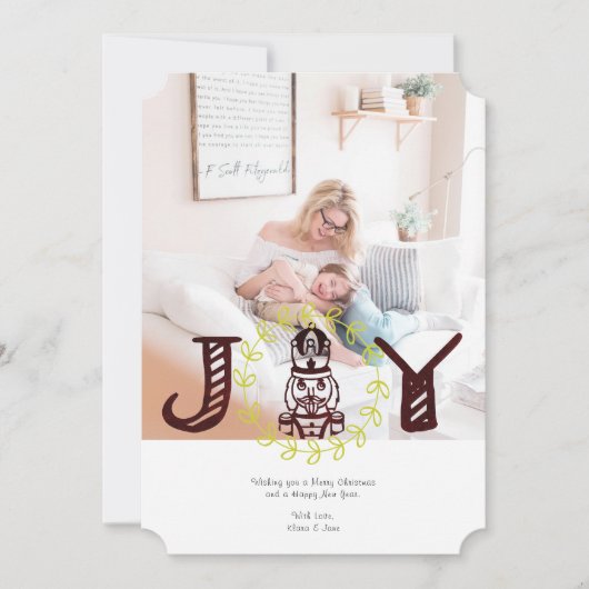 Nutcracker Holiday Foto Card Joy Feiertagskarte (Vorderseite)