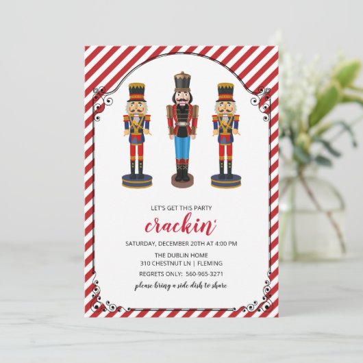Nutcracker Holiday Weihnachten Party Einladung (Stehend Vorderseite)