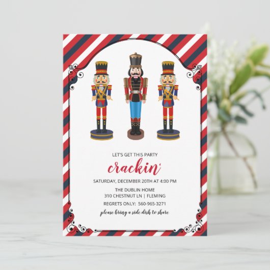 Nutcracker Holiday Weihnachten Party Einladung (Stehend Vorderseite)