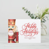 Nutcracker Holiday Weihnachts-Party Grußkarte (Stehend Vorderseite)