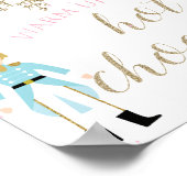 Nutcracker Hot Chocolate Bar Pink Gold Schneeflock Poster (Ecke)