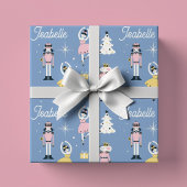 Nutcracker Individuelle Name Blue Christmas Geschenkpapier Set
