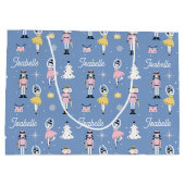 Nutcracker Individuelle Name Blue Christmas Große Geschenktüte (Rückseite)
