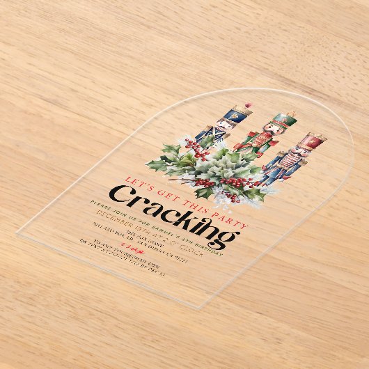 Nutcracker knacken Weihnachtsfeiertag Geburtstag Acryleinladungen (Ablage )