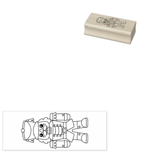 Nutcracker Kontur Christmas Wood Gummistempel (Stempel)