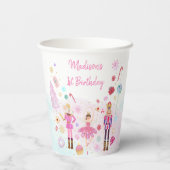 Nutcracker Land der Süßigkeiten Rosa Gold Geburtst Pappbecher (Rückseite)