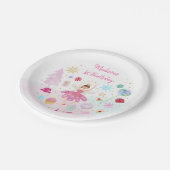 Nutcracker Land der Süßigkeiten Rosa Gold Geburtst Pappteller (Schrägansicht)