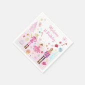 Nutcracker Land der Süßigkeiten Rosa Gold Geburtst Serviette (Ecke)