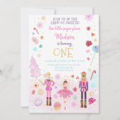 Nutcracker Land der Süßigkeiten Winter Erster Gebu Einladung (Vorderseite)