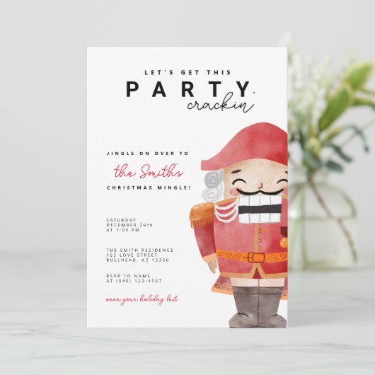 Nutcracker Lassen Sie uns dieses Party knacken Url Einladung (Stehend Vorderseite)