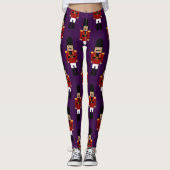 Nutcracker-Leggings (Lila Hintergrund) Leggings (Vorderseite)