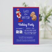 Nutcracker Let's Go Nuts Blue Small Holiday Einladung (Stehend Vorderseite)