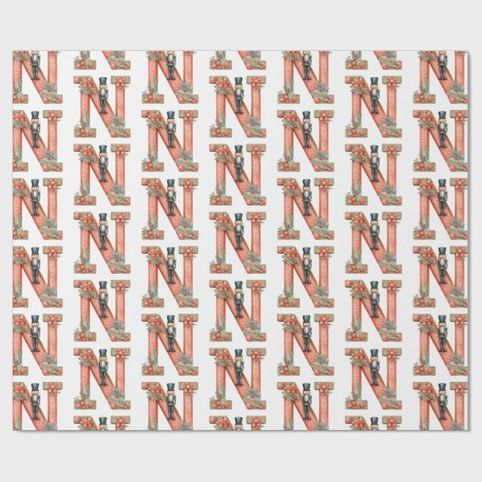 Nutcracker Letter N Christmas Geschenkpapier (Flach)