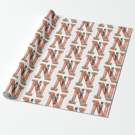 Nutcracker Letter N Christmas Geschenkpapier (Ungerollt)