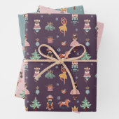 Nutcracker Lila Pink Blue Wrapping Paper Geschenkpapier Set (Beispiel)