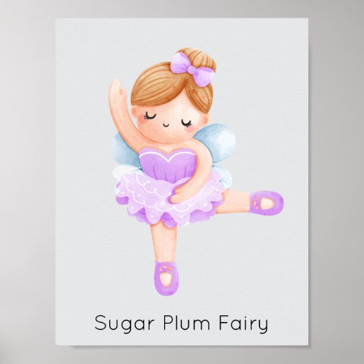 Nutcracker Lila Sugar Plum Fairy Weihnachten Poster (Vorne)