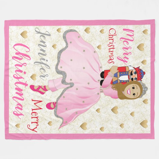 Nutcracker Lt Brwn Haare Fleece Blanket (Vorderseite (Horizontal))