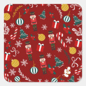 Nutcracker Magic Pattern Quadratischer Aufkleber (Vorderseite)