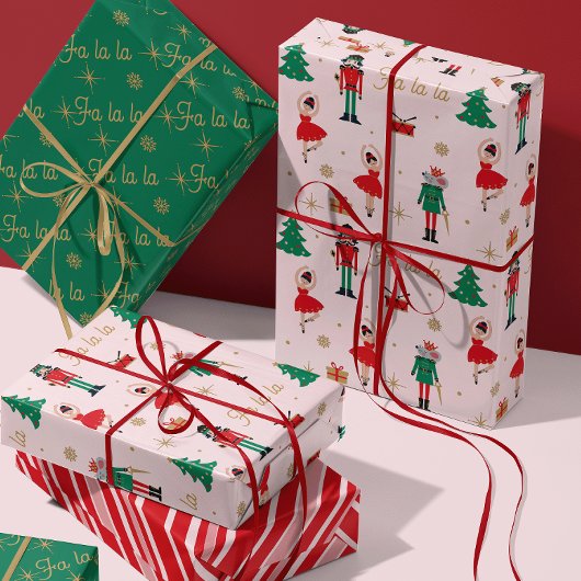 Nutcracker Maus King Ballet Pink Weihnachten Geschenkpapier Set