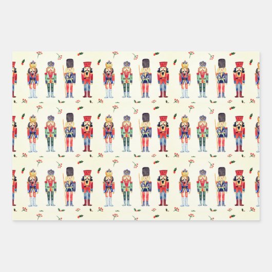 Nutcracker Men Soldiers Weihnachten Geschenkpapier Set (Vorderseite 2)