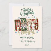 Nutcracker Merry & Bright Christmas Feiertagskarte (Vorderseite)