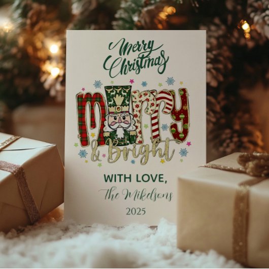 Nutcracker Merry & Bright Christmas Feiertagskarte