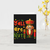 Nutcracker Merry Christmas Funny Xmas Pajamas Y'al Karte (Gelbe Blume)