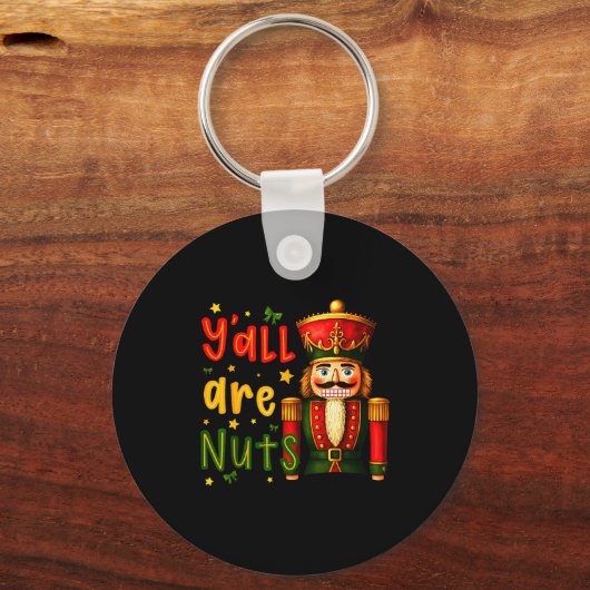 Nutcracker Merry Christmas Funny Xmas Pajamas Y'al Schlüsselanhänger (Vorderseite)