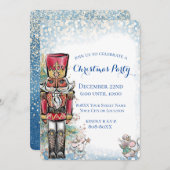 Nutcracker & Mice Snowy Weihnachtsfeier Party Einl Einladung (Vorne/Hinten)