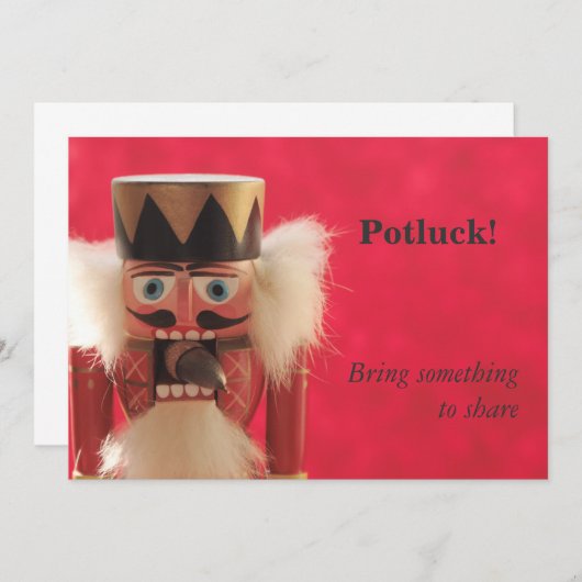 Nutcracker mit Akkordeur-Potluck-Aktie Einladung (Vorne/Hinten)