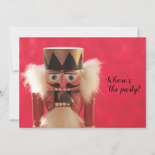 Nutcracker mit Eichel, wo ist das Party Einladung (Vorderseite)