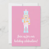 Nutcracker mit einer Candy Cane mit Gruß Einladung (Vorderseite)