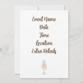 Nutcracker mit einer Candy Cane mit Gruß Einladung (Rückseite)