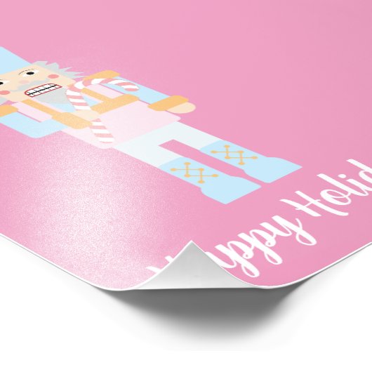 Nutcracker mit einer Candy Cane mit Gruß Fotodruck (Ecke)