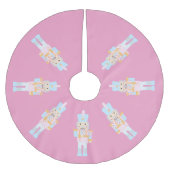 Nutcracker mit einer Candy Cane mit Gruß Polyester Weihnachtsbaumdecke (Vorderseite)