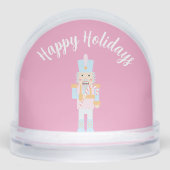 Nutcracker mit einer Candy Cane mit Gruß Schneekugeln (Vorderseite)