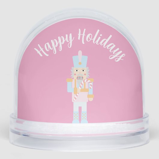 Nutcracker mit einer Candy Cane mit Gruß Schneekugeln (Vorderseite)