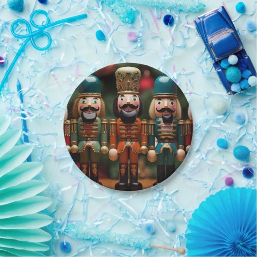 Nutcracker mit glücklichen Gesichtern Pappteller (Party)
